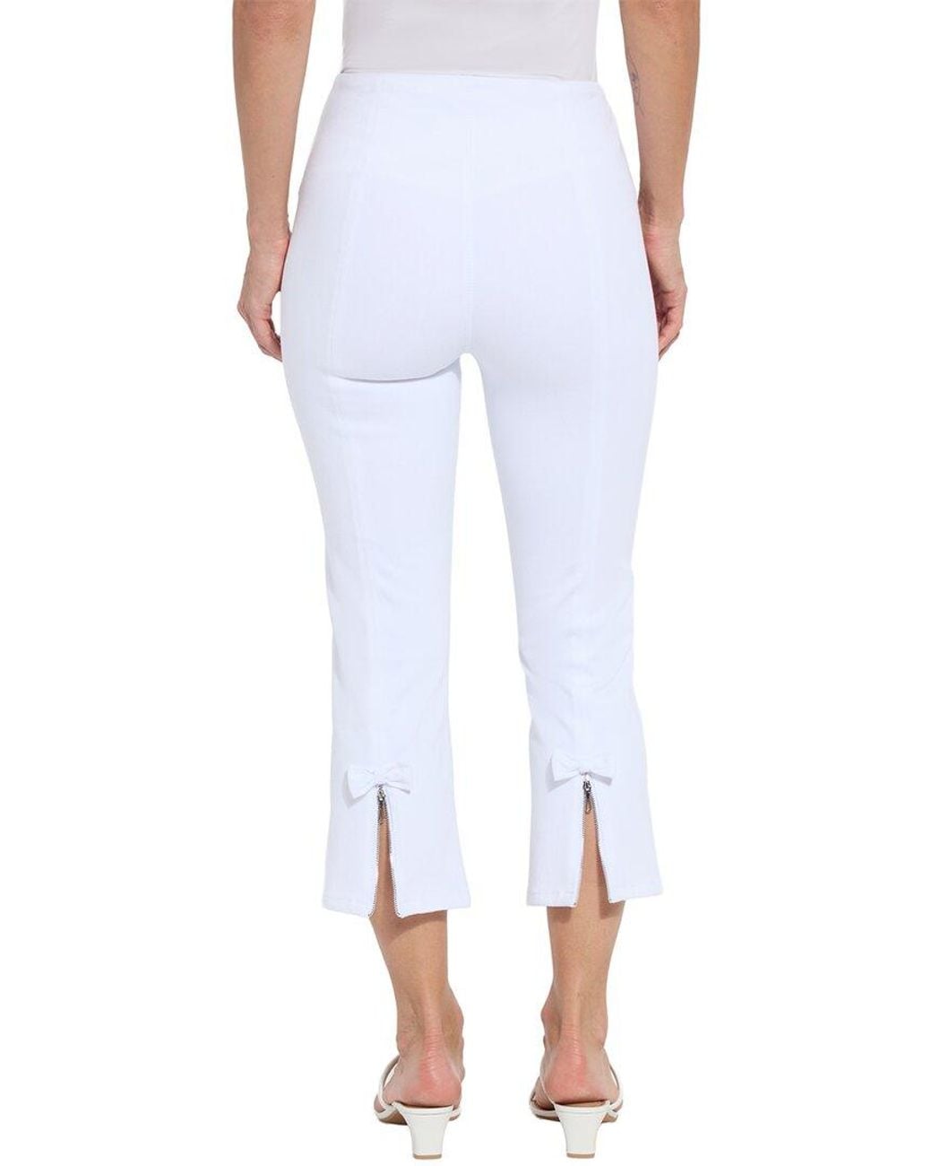 Lyssé White Lizette Bow Detail Crop Flare