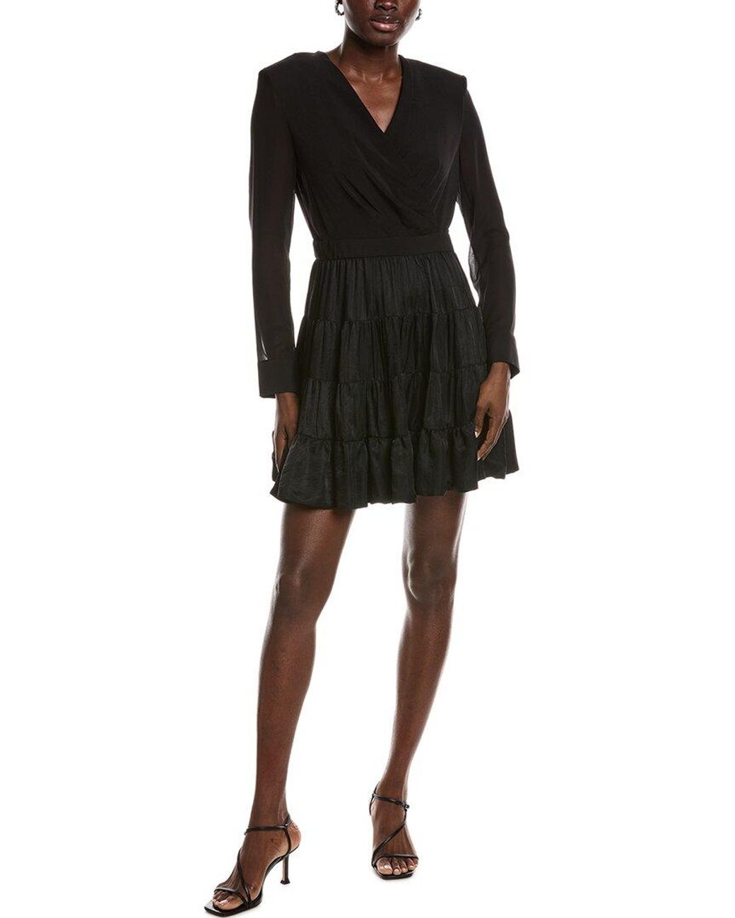 Sandro Black Woven Mini Dress