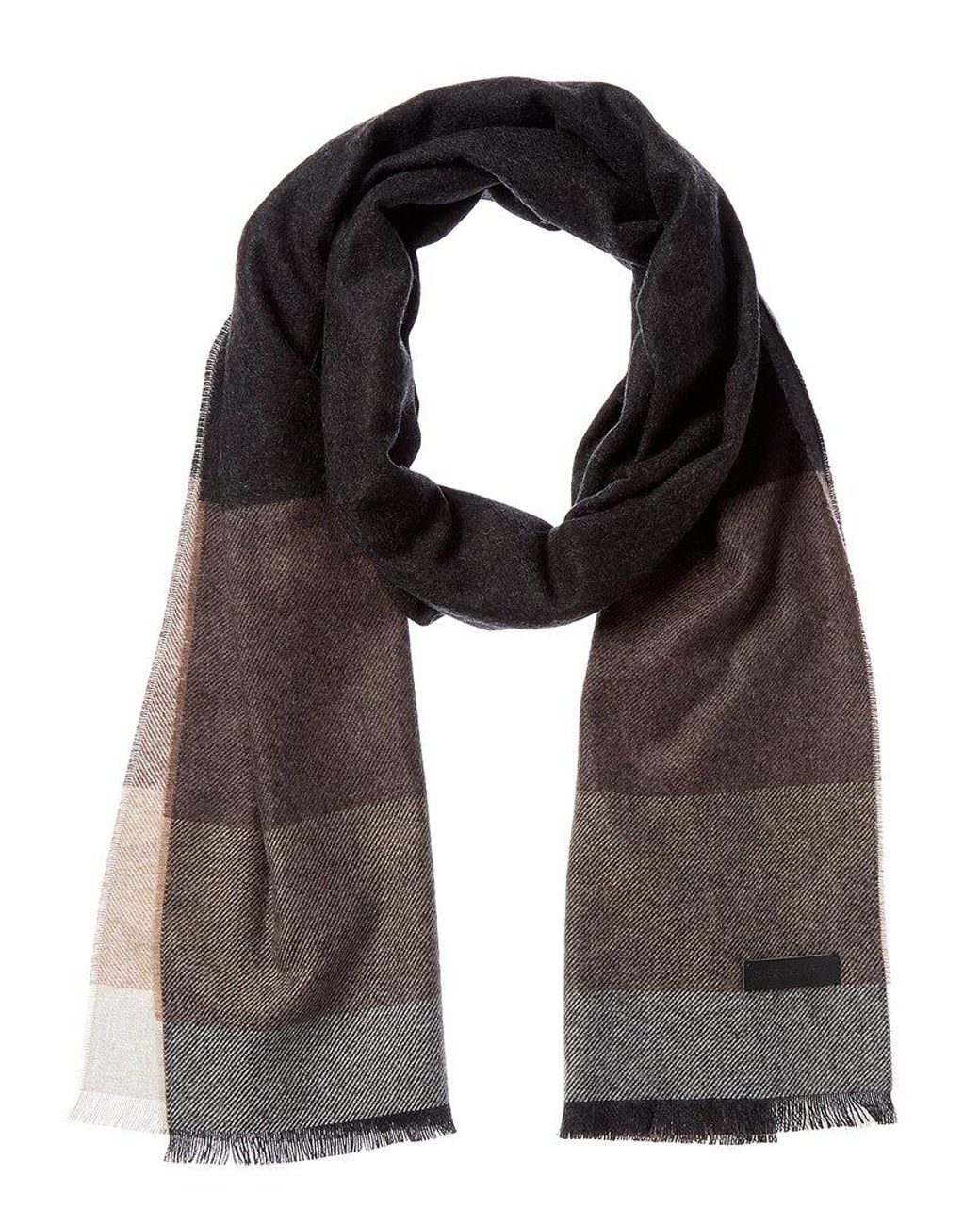 Bruno Magli Black Silk & Cashmere-Blend Scarf for men