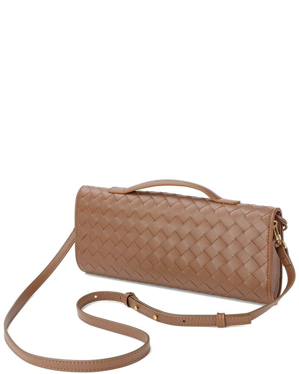 Tiffany & Fred Paris Brown Woven Leather Clutch
