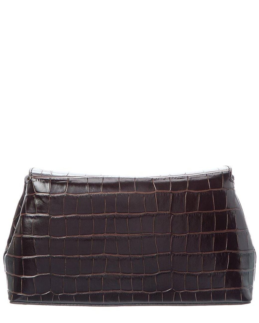 Totême  Black T-Lock Croc-Embossed Leather Shoulder Bag