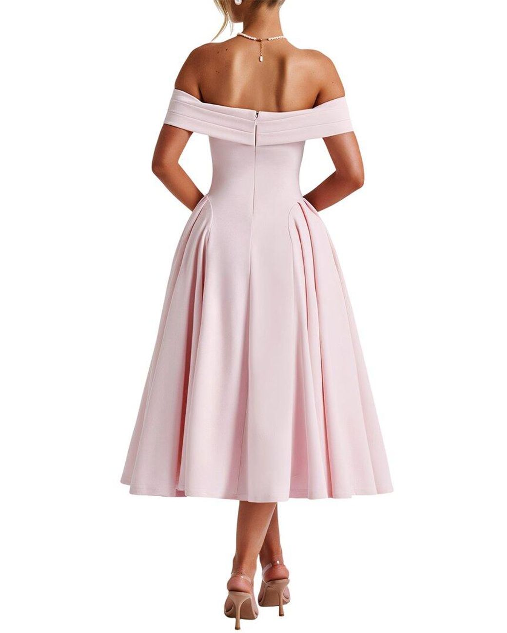 Linda Charm Pink Midi Dress
