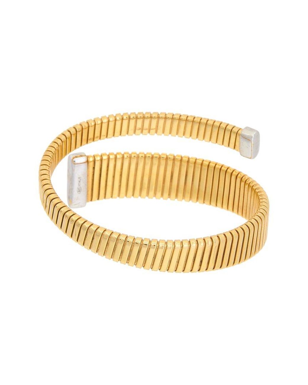 Meshmerise Metallic 18k Over Silver 0.12 Ct. Tw. Diamond Bangle