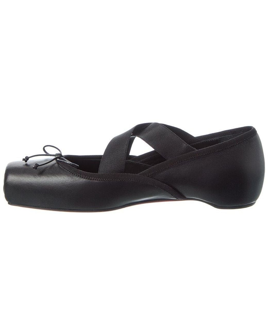 Christian Louboutin Black Cassiasticina Leather Ballerina Flat