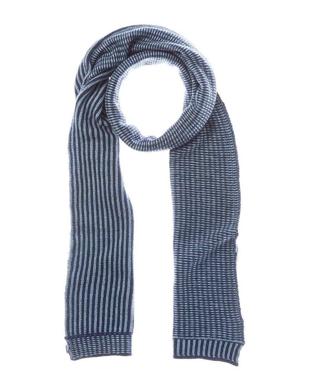 Portolano Blue Reversible Wool-Blend Scarf for men