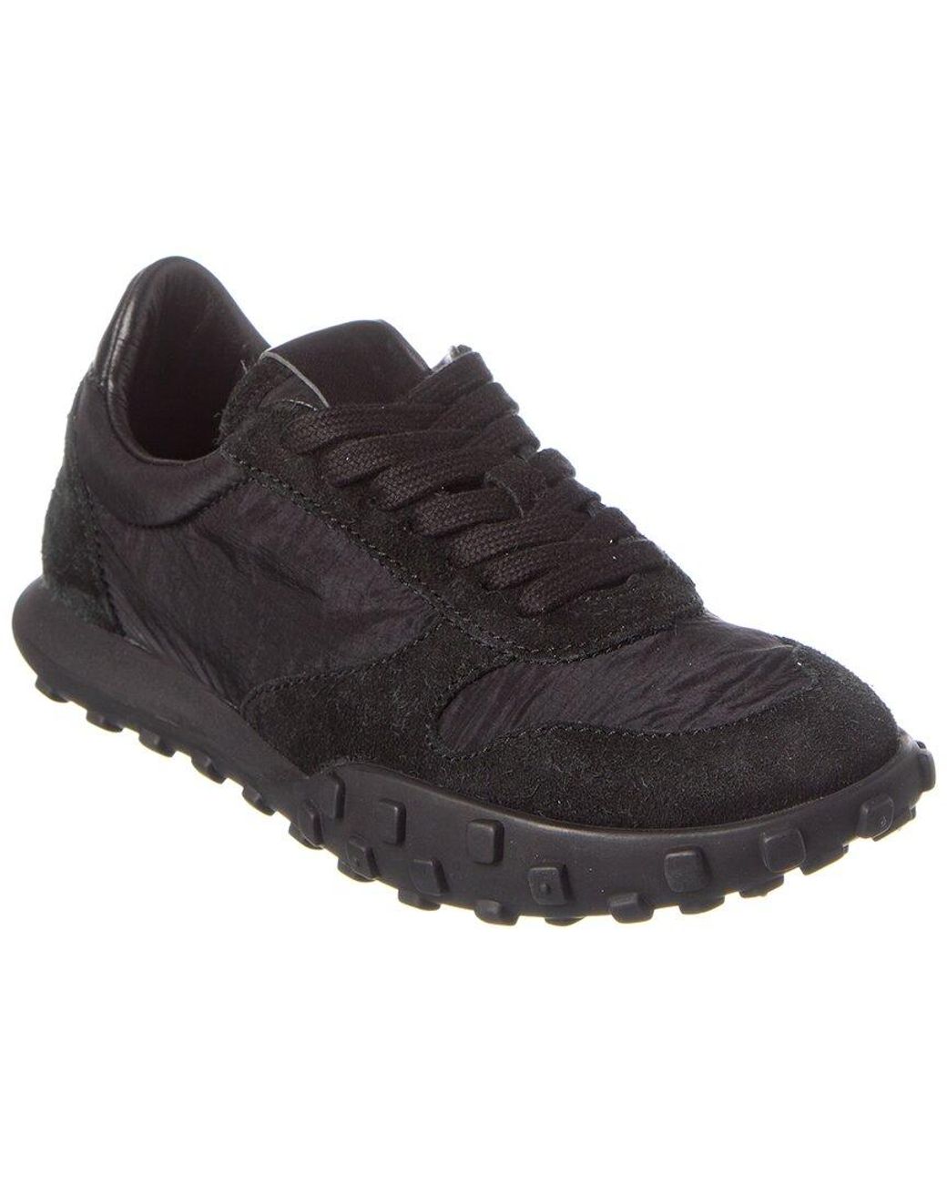 Jil Sander Black Nylon & Suede Sneaker