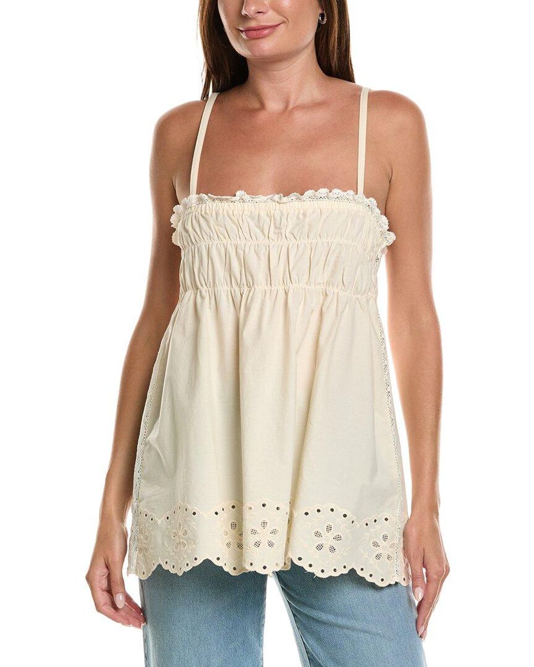REMAIN STUDIO Natural Embellished Cami Top