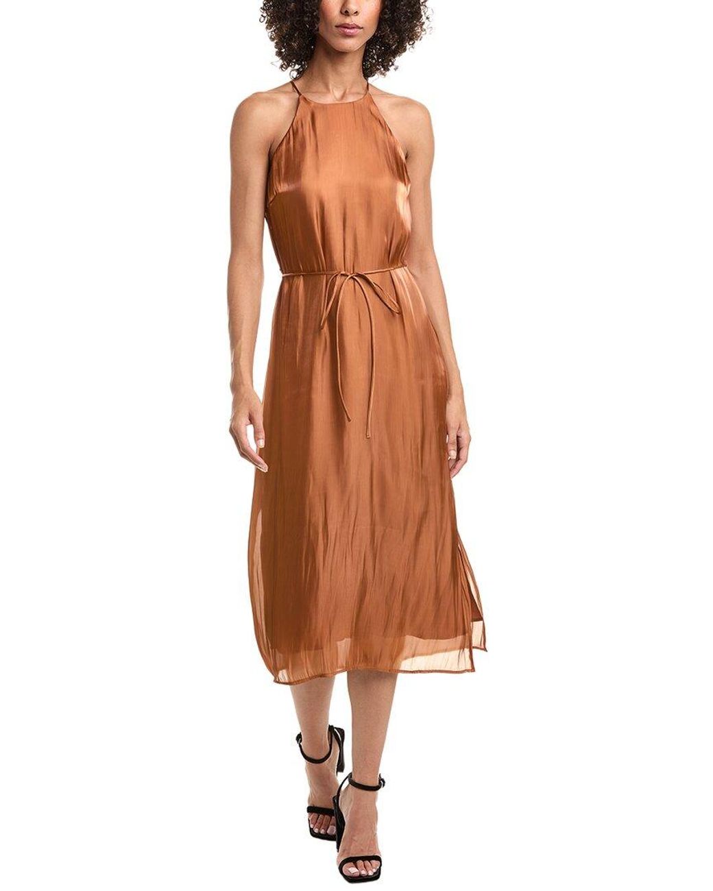 Bella Dahl Brown Halter Neck Slip Dress