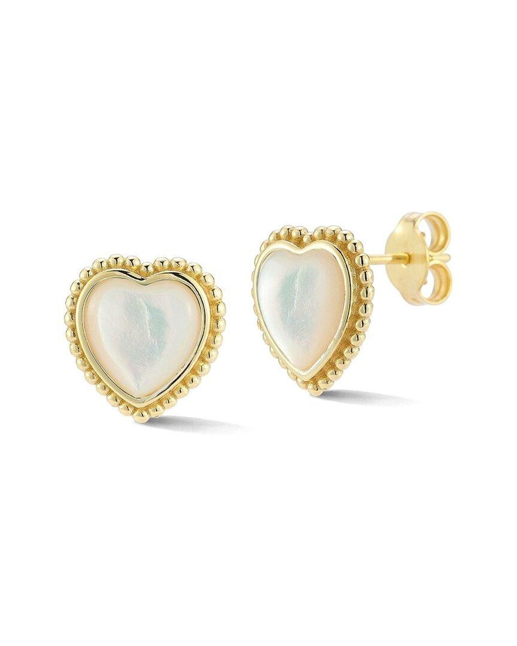 Sphera Milano Metallic 14K Over Pearl Heart Studs