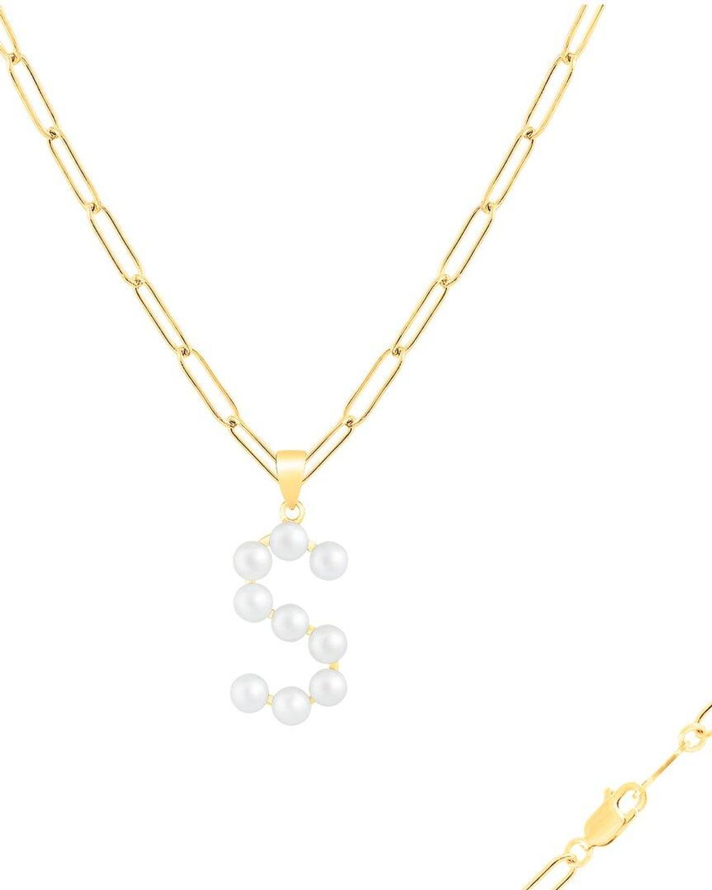 Splendid Metallic 18k Over Silver 3-6mm Pearl Necklace