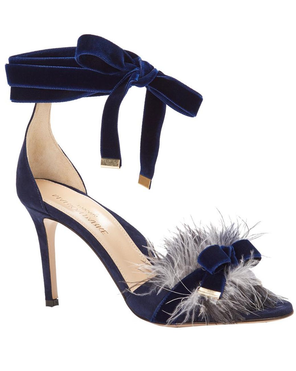 Marion Parke Blue Lainey Suede Sandal