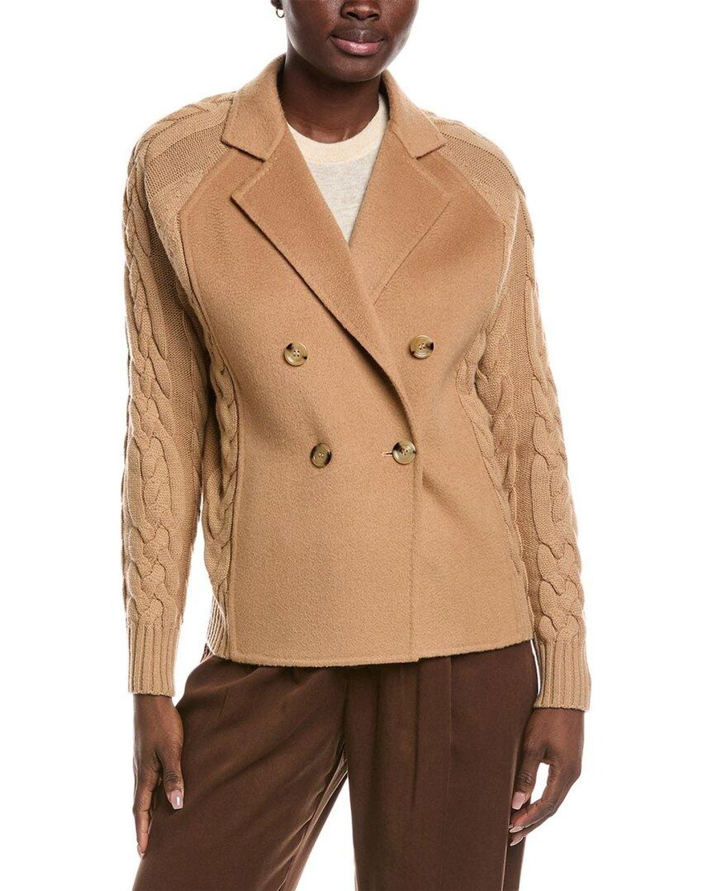 Max Mara Natural Micio Wool & Cashmere-Blend Jacket