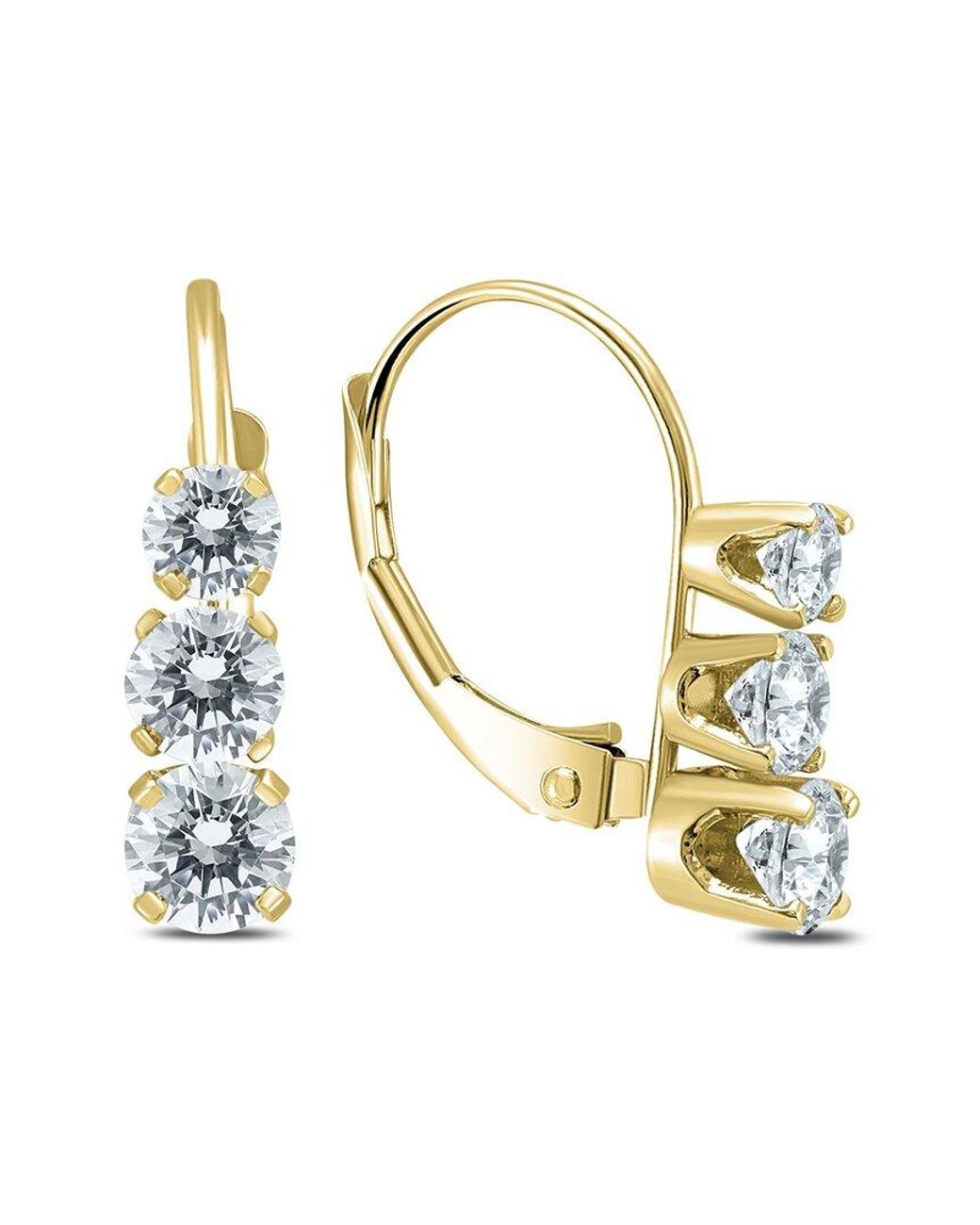 Diamond Select Cuts Metallic 14k 0.96 Ct. Tw. Diamond Earrings