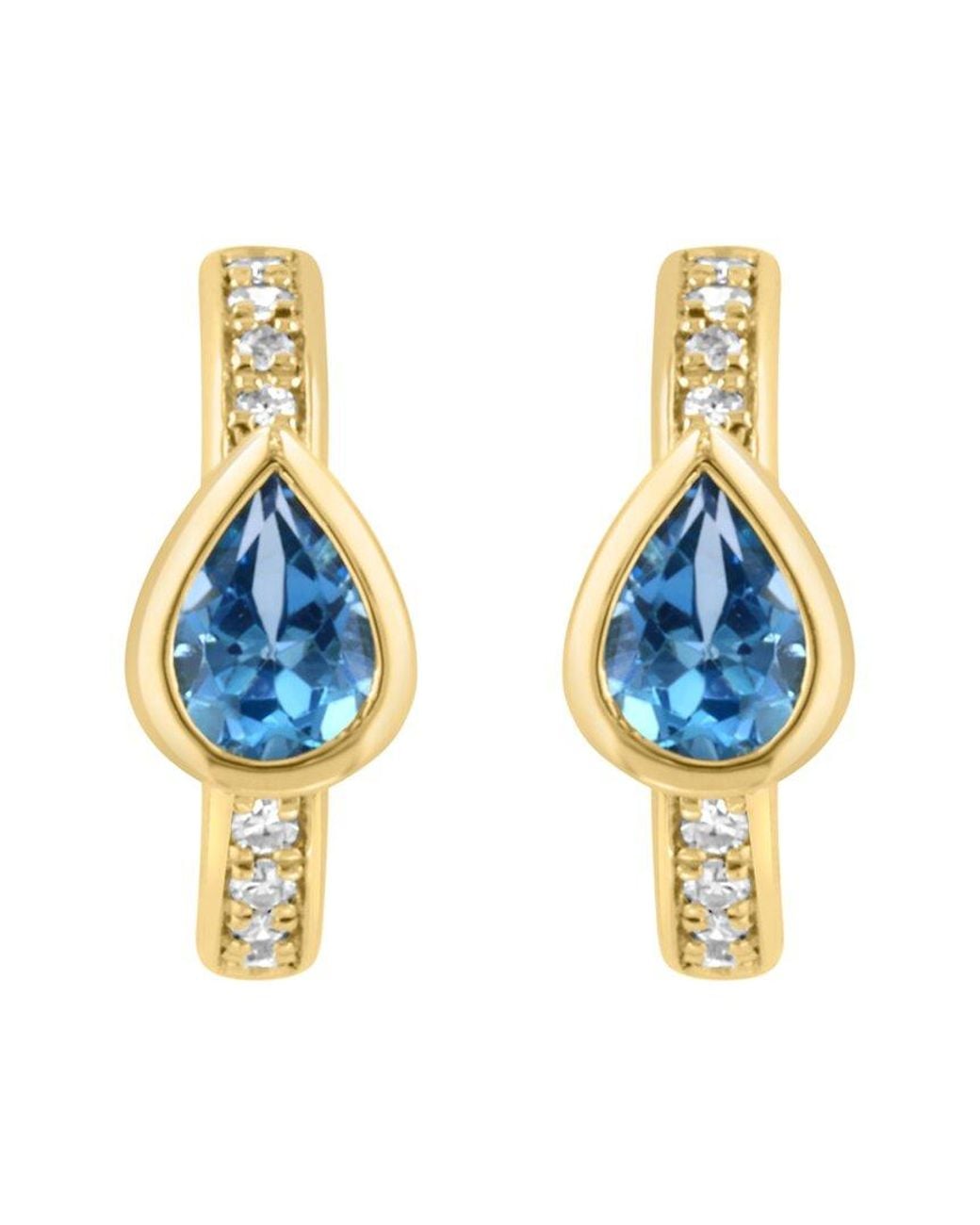 Effy Fine Jewelry Metallic 14K 0.47 Ct. Tw. Diamond & Topaz Earrings