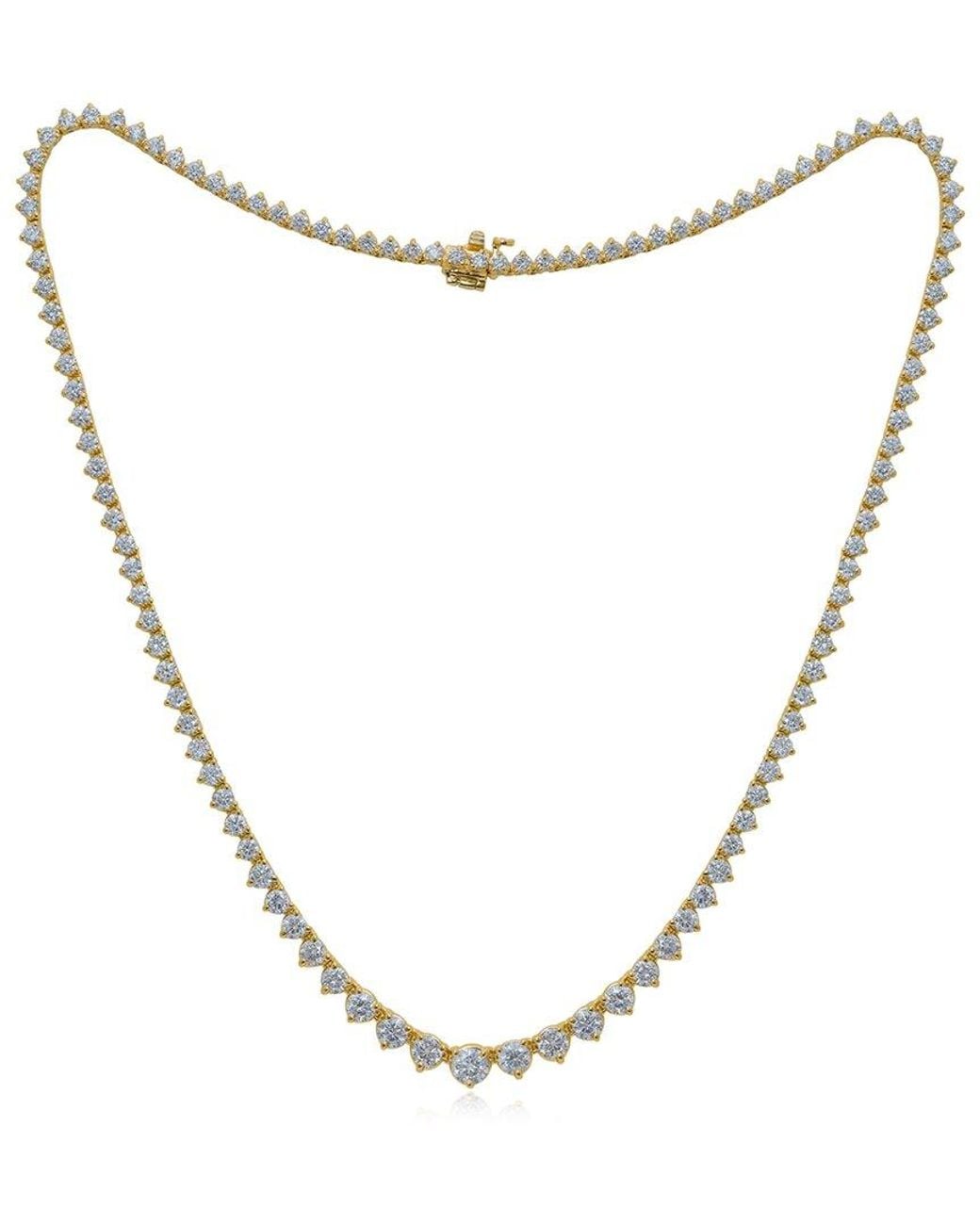 Diana M White Fine Jewelry 18k 11.15 Ct. Tw. Diamond Tennis Necklace