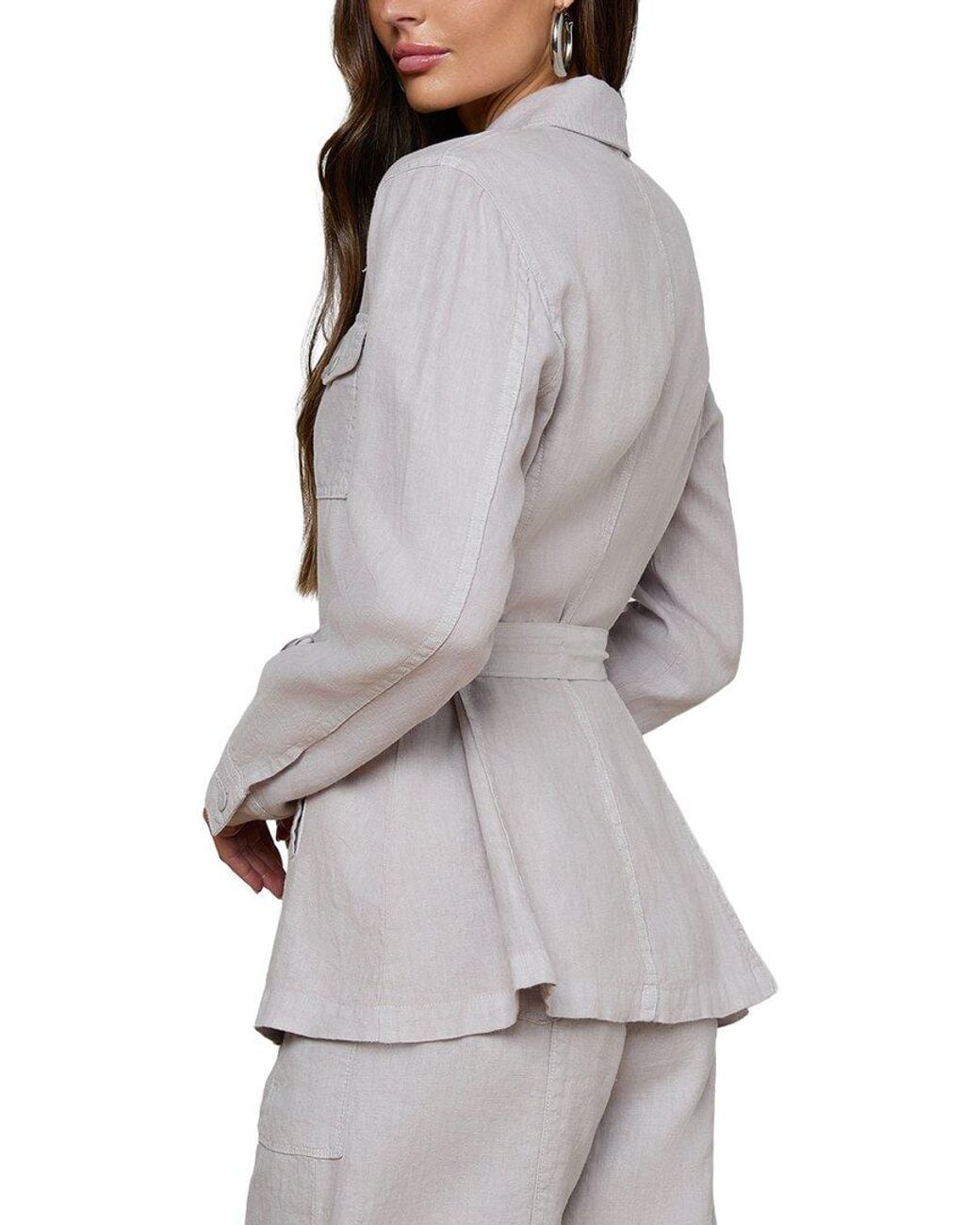 L'Agence Gray Samaya Linen Safari Jacket
