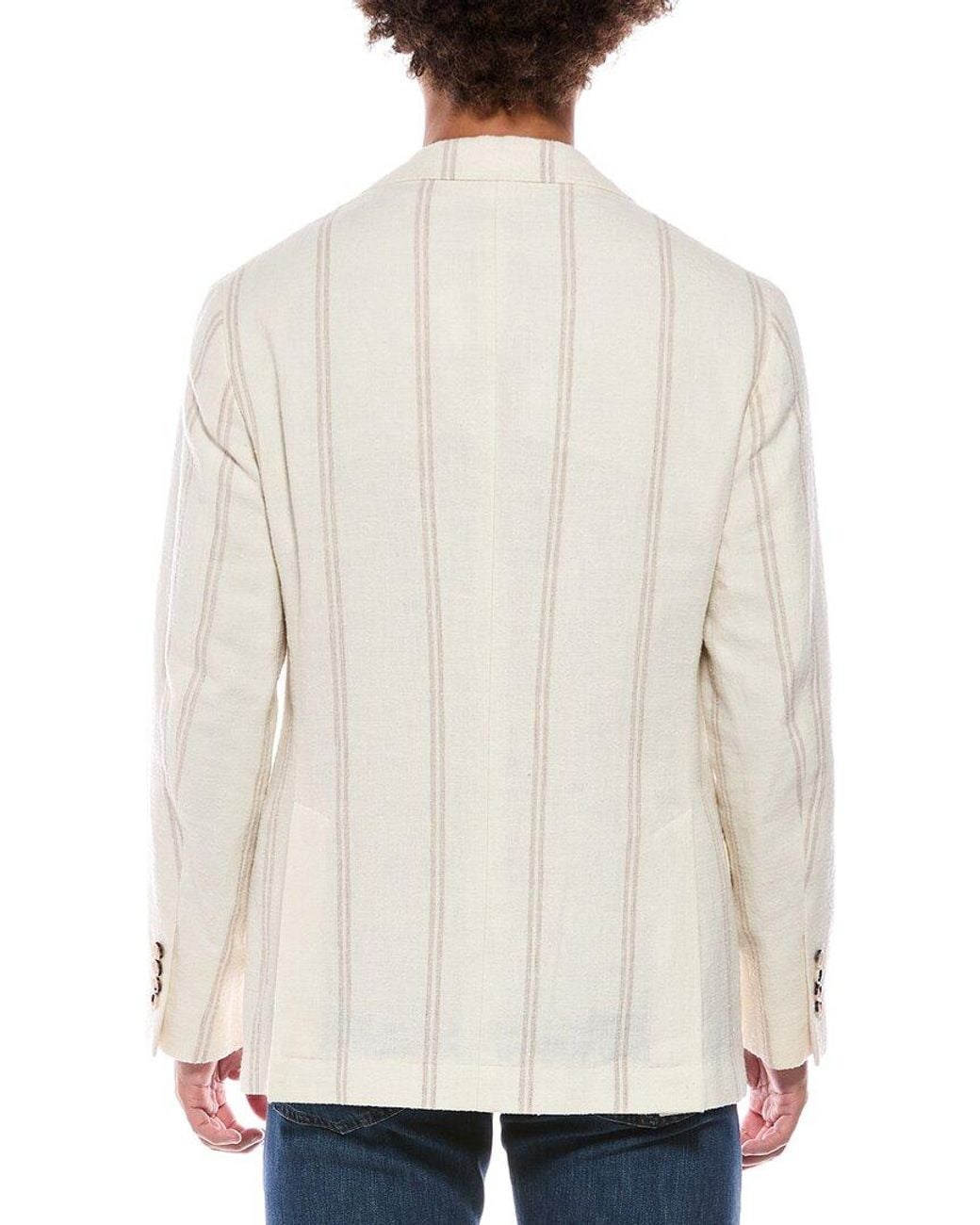 Brunello Cucinelli Natural Linen, Wool & Silk-Blend Blazer for men