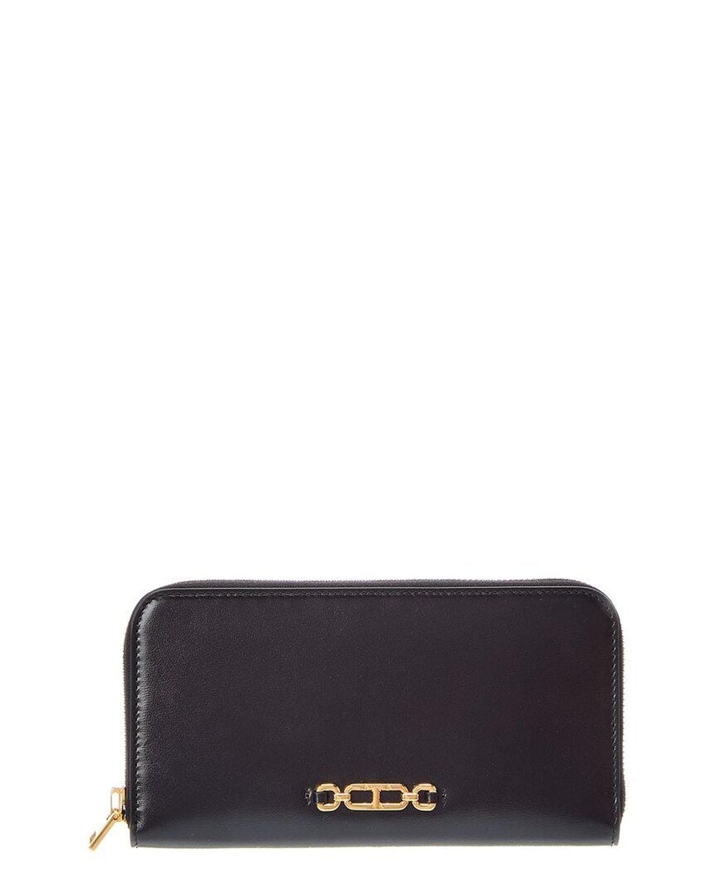 Tom Ford Blue Palmellato Leather Zip Around Wallet