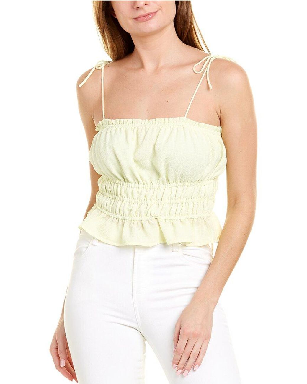 Line & Dot Ray Smocked Cami in Yellow - Lyst