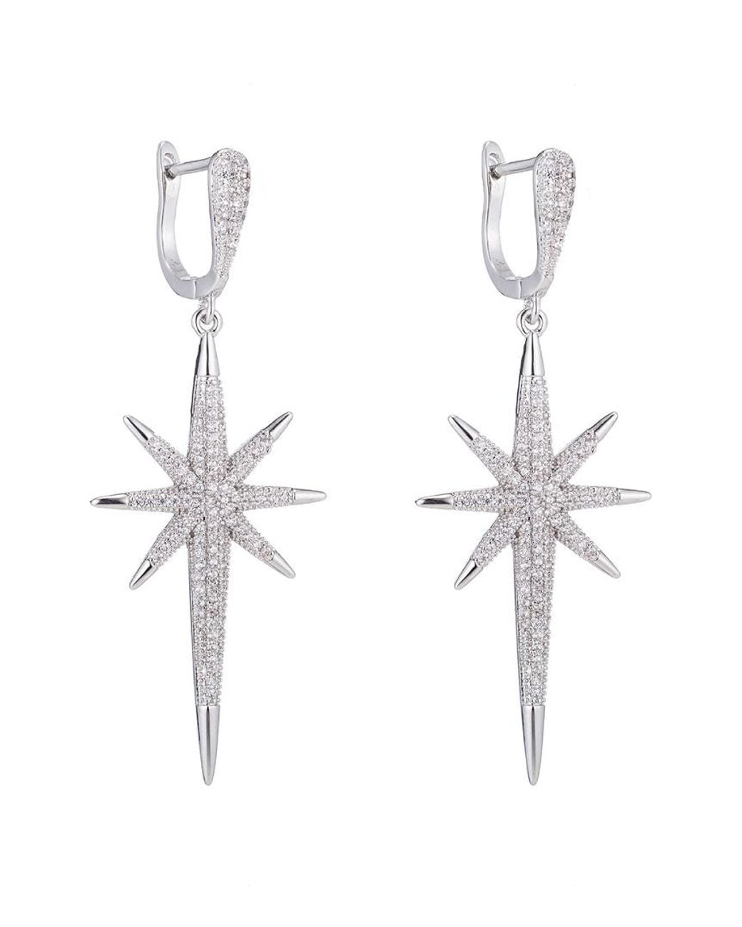 Eye Candy LA White North Start Cz Crystal Drop Earring