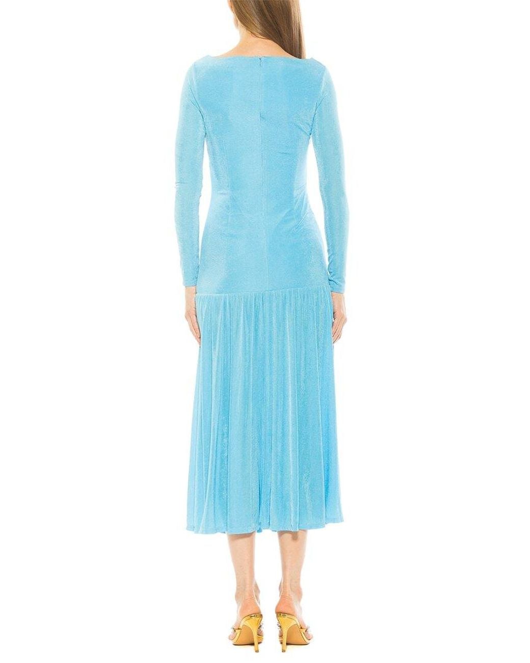 Alexia Admor Blue Khaite Drop Waist Maxi Dress