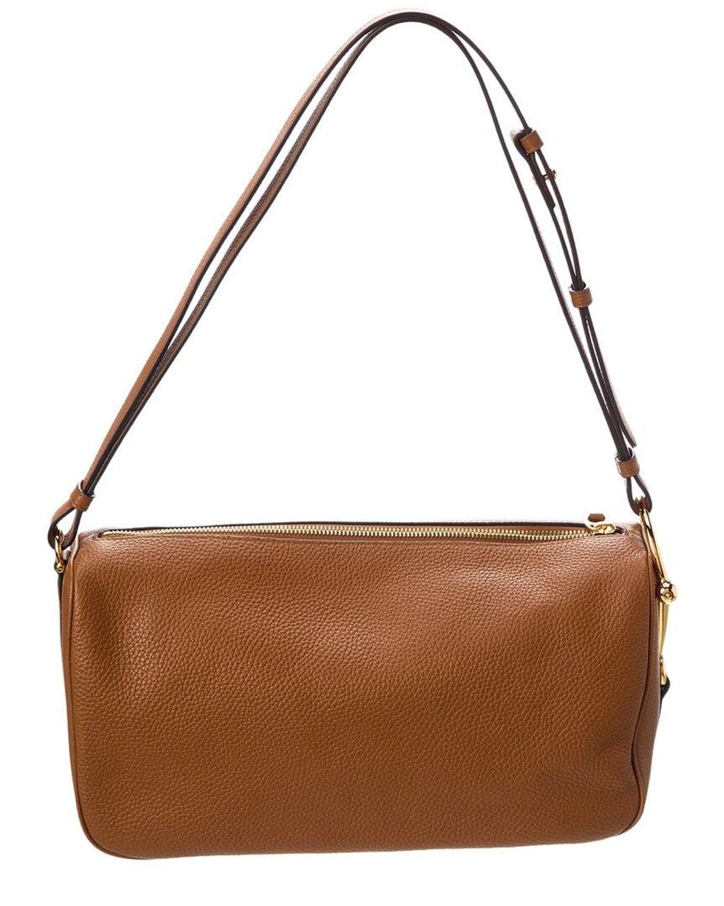 Gucci Brown Half Horsebit Medium Leather Shoulder Bag