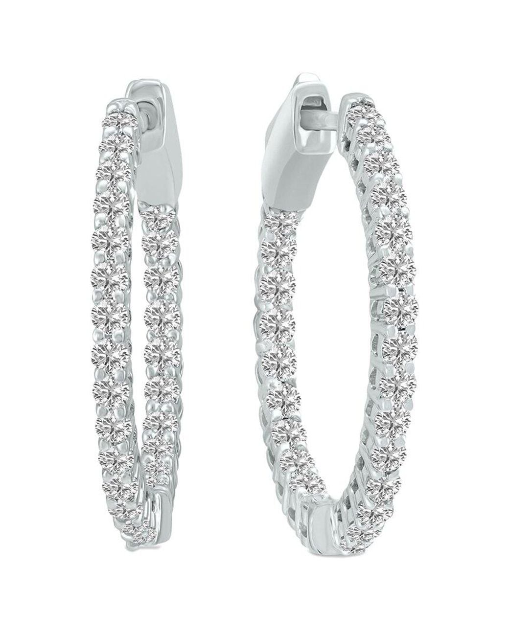 Lab Grown Diamonds White 14k 1.00 Ct. Tw. Lab Grown Diamond Hoops
