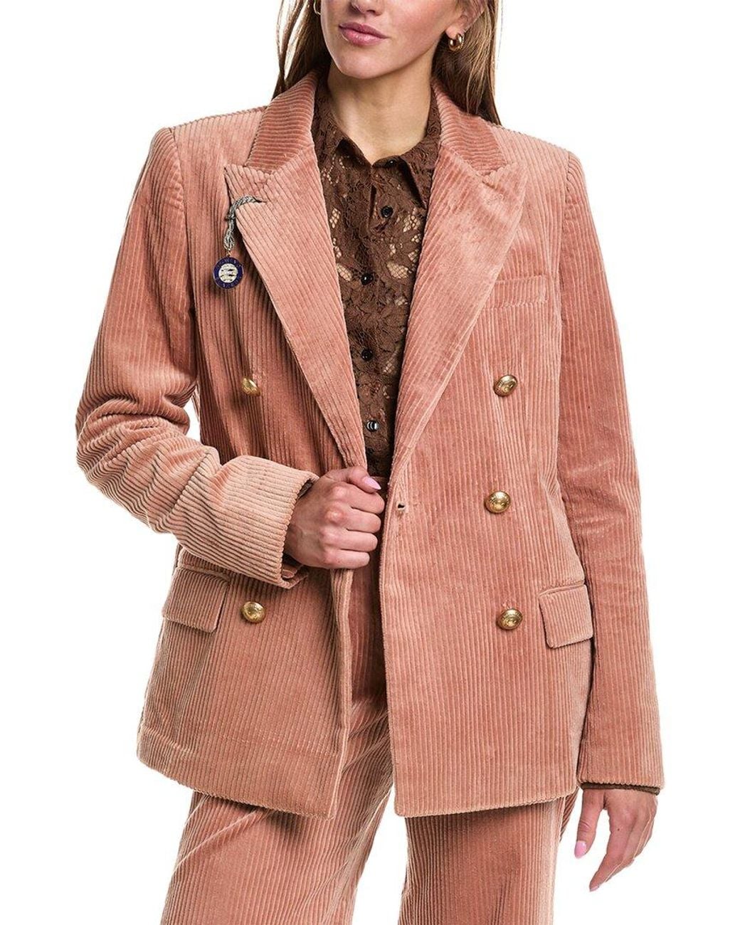 Rowing Blazers Pink Corduroy Diana Blazer