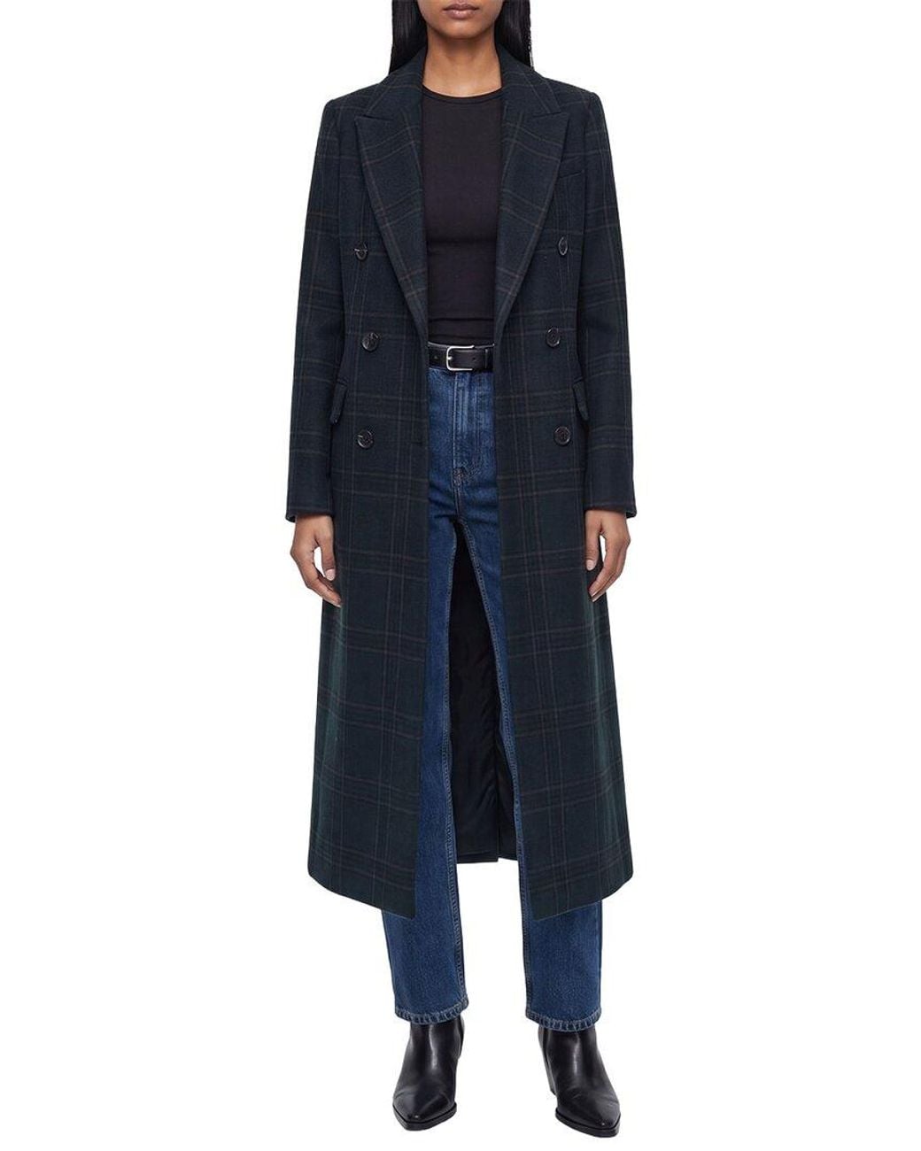 Avec Les Filles Blue Tailored Tuxedo Coat