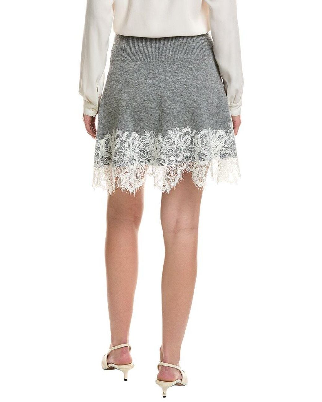 Ramy Brook Gray Rosalind Wool & Cashmere-Blend Mini Skirt