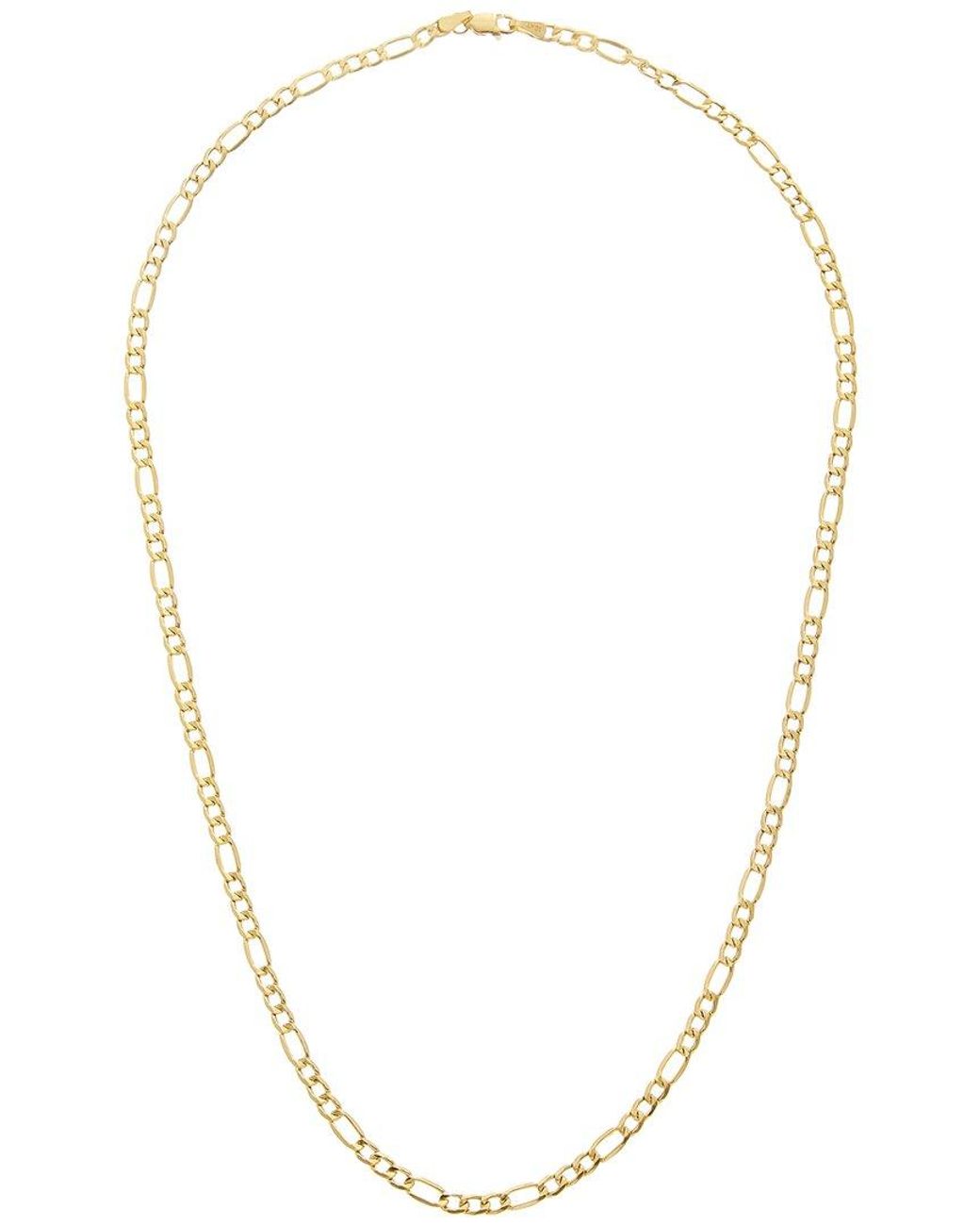 Italian Gold Metallic 10K 3.4Mm Semi-Solid Figaro Necklace