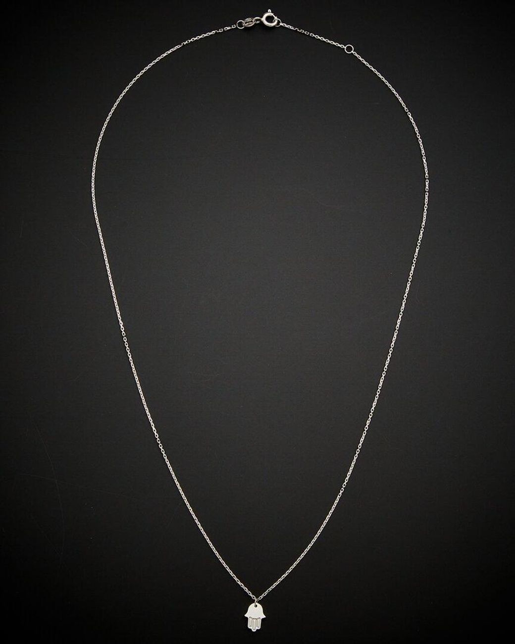 Italian Gold Black 14k Adjustable Hamsa Necklace