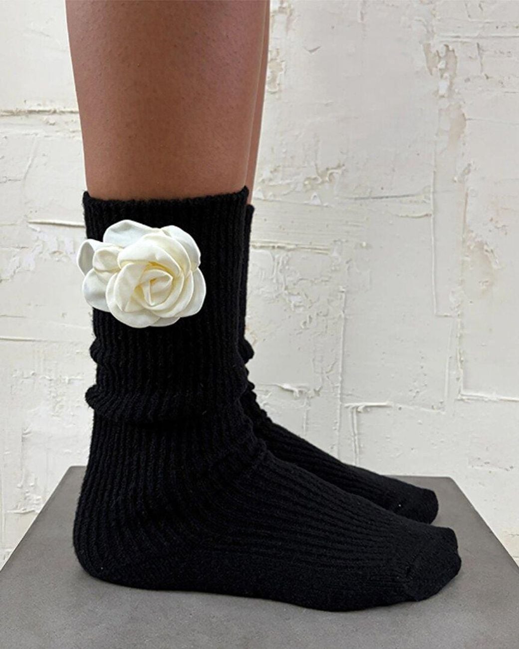 Stems Blue Rose Wool Socks