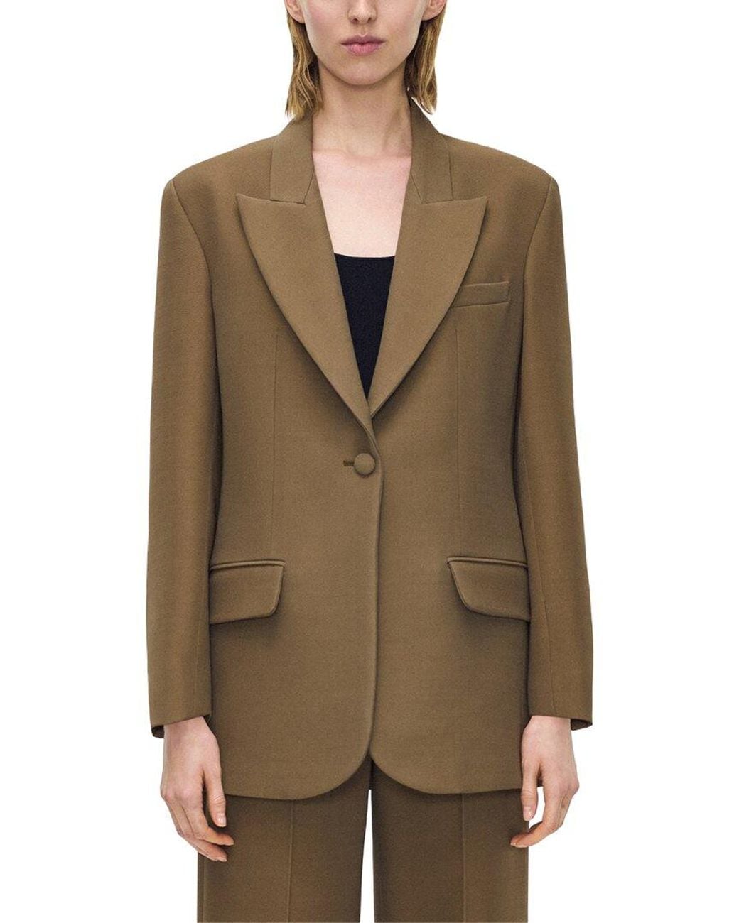 Adam Lippes Green Brody Wool & Silk-Blend Jacket