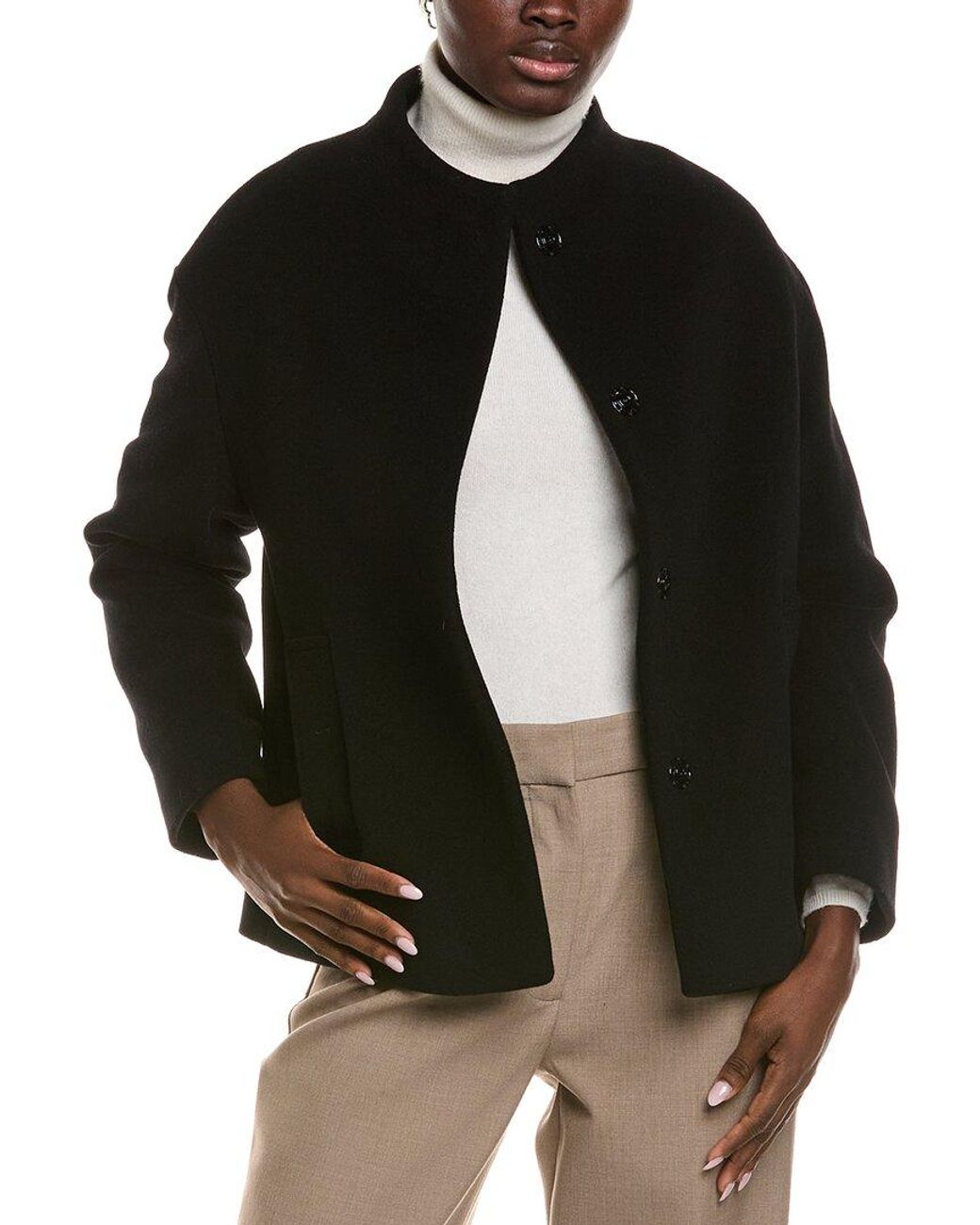 Cinzia Rocca Black Icons Wool & Cashmere-Blend Short Coat