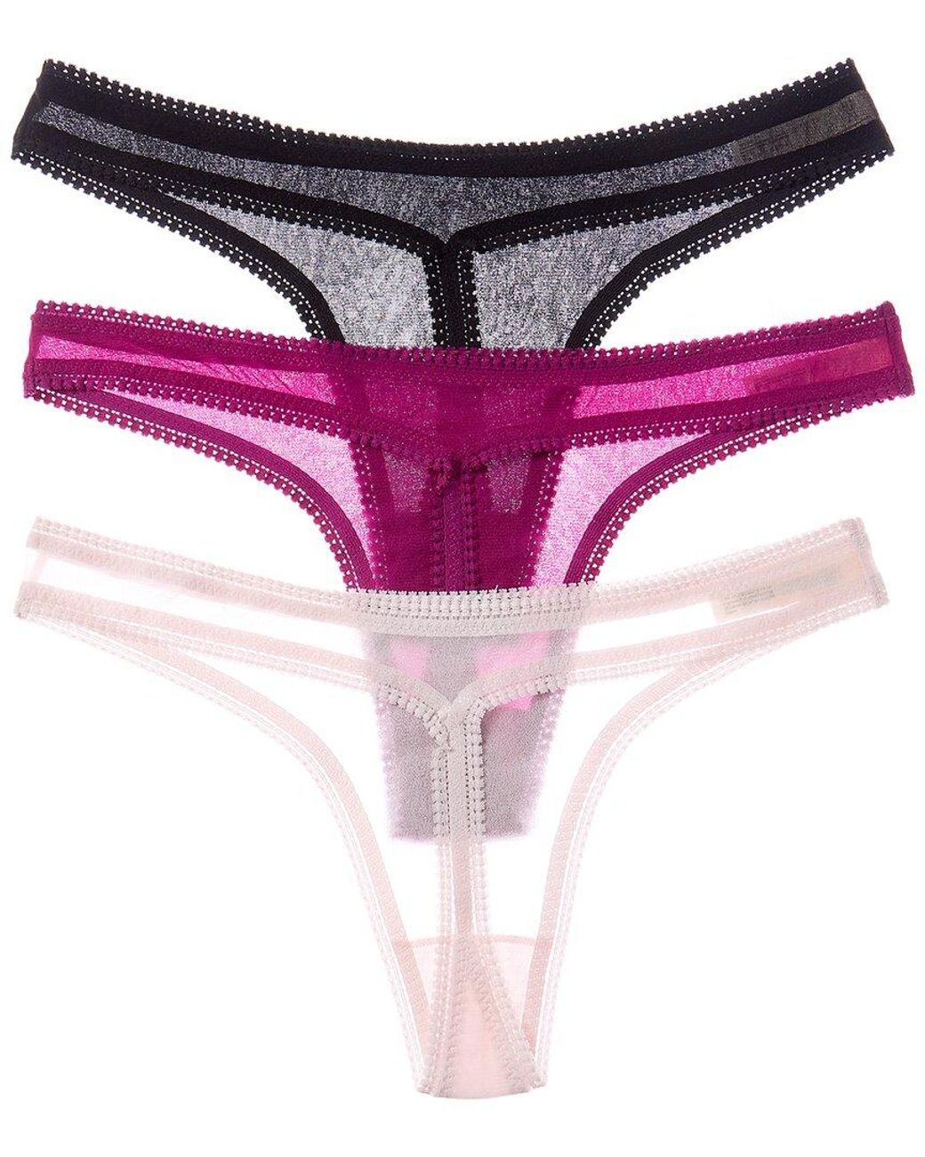 On Gossamer Pink On Gossamer 3Pk Gossamer Mesh Hip G Thong Underwear
