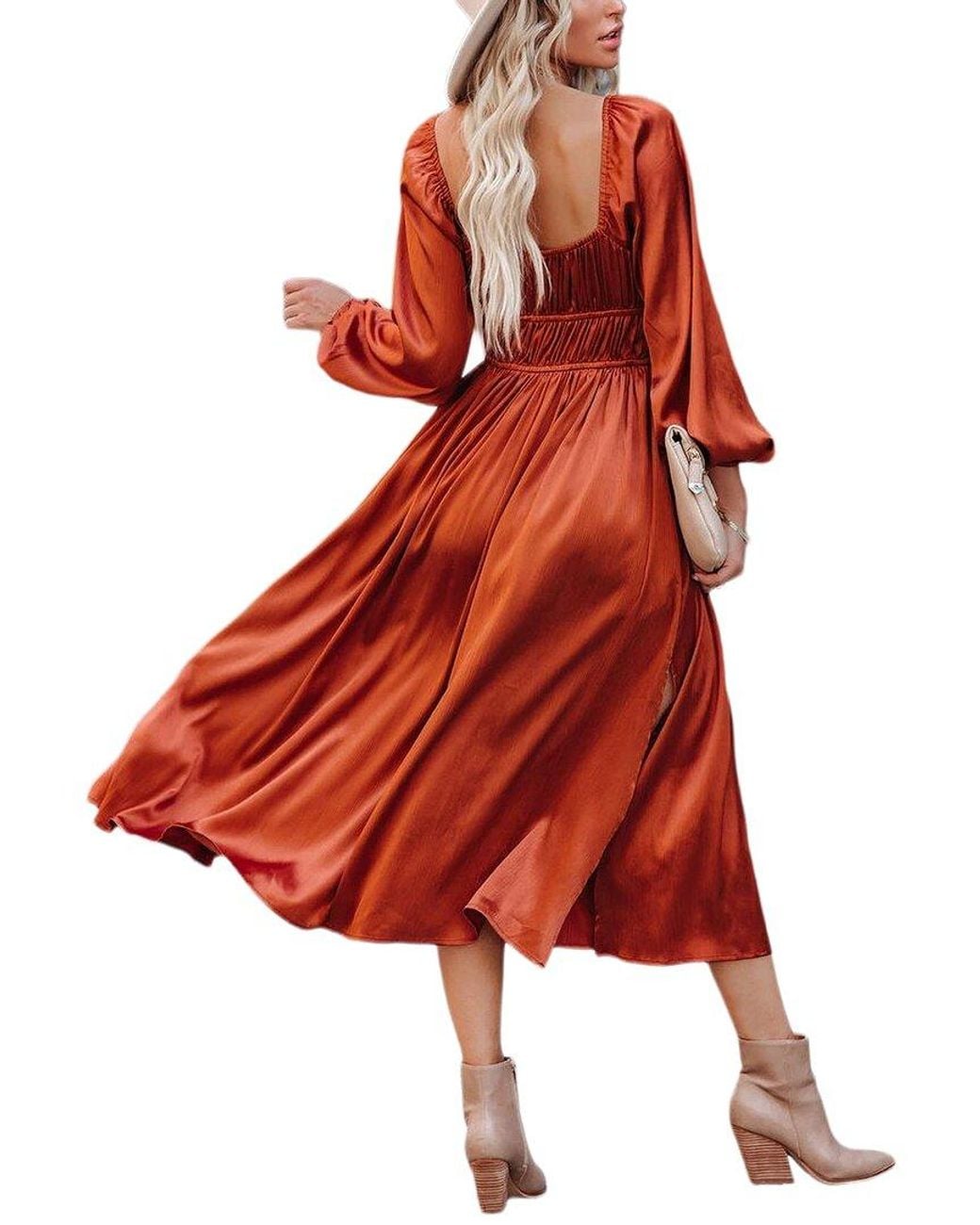 CHARLOTTE GREEN Red Midi Dress
