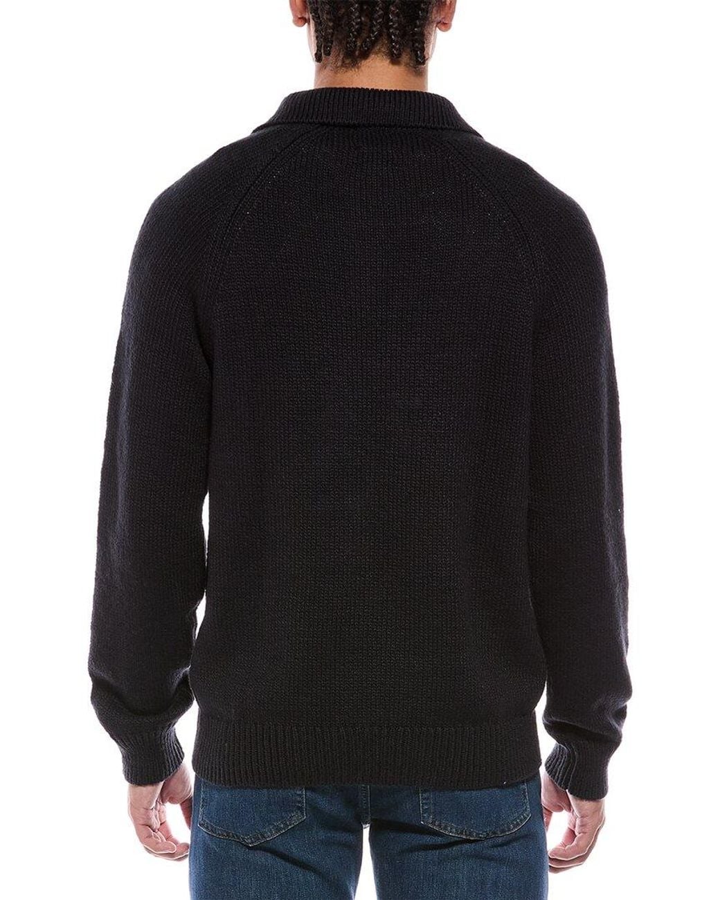 Faherty Brand Black Heirloom Polo Sweater for men