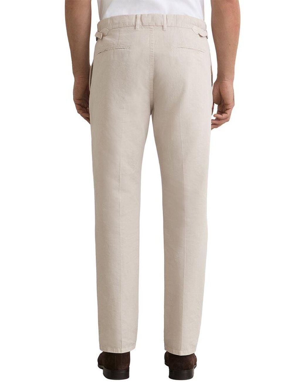 Reiss Natural Pablo Side Adjuster Linen-Blend Trouser for men