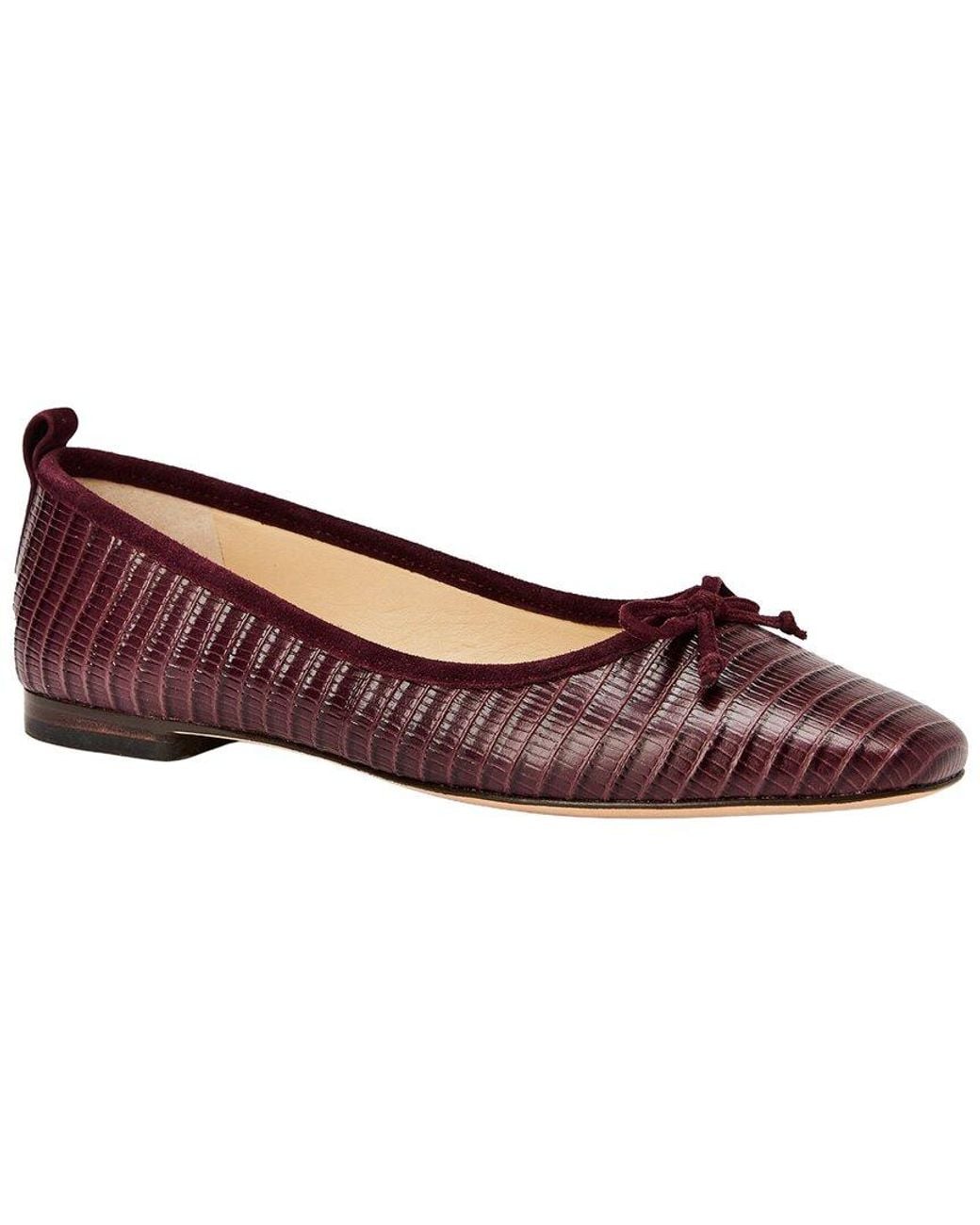 J.McLaughlin Red Anastasia Lizard-Embossed Leather Ballet Flat