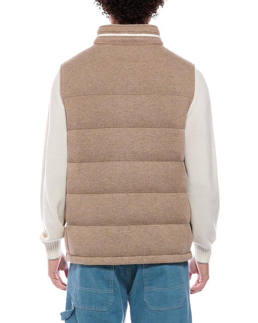 Brunello Cucinelli Natural Knit 100% Cashmere Vest for men