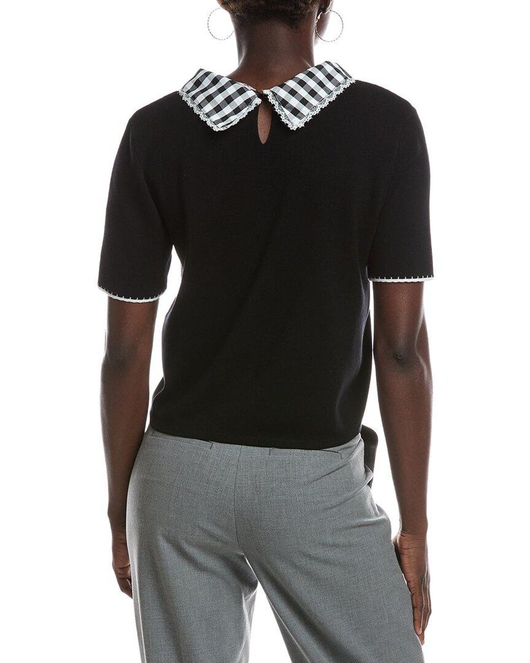 Nanette Lepore Black Collared Top