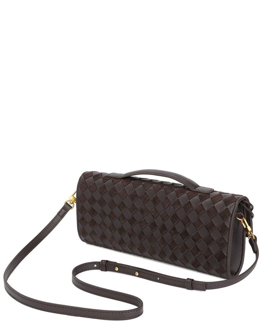 Tiffany & Fred Paris Gray Leather Top-Handle Fold-Over Clutch