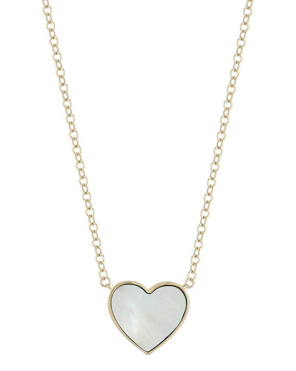 Ember Fine Jewelry Metallic 14k Pearl Heart Necklace