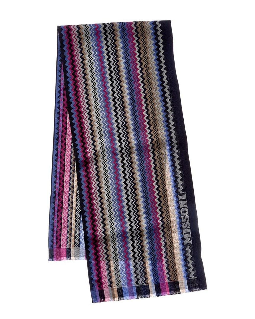 Missoni Blue Wool Scarf