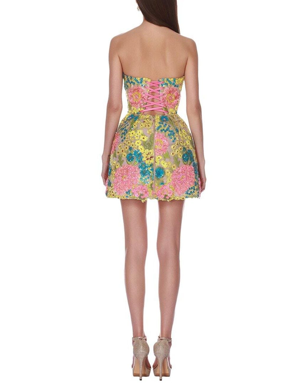 Bronx and Banco Yellow Soleil Sequin Maraya Strapless Mini Dress