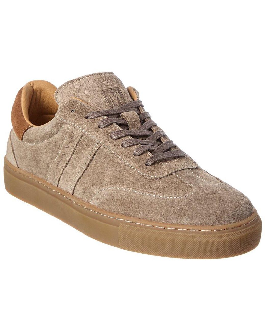M by Bruno Magli Brown Ryan T Toe Suede Sneaker for men