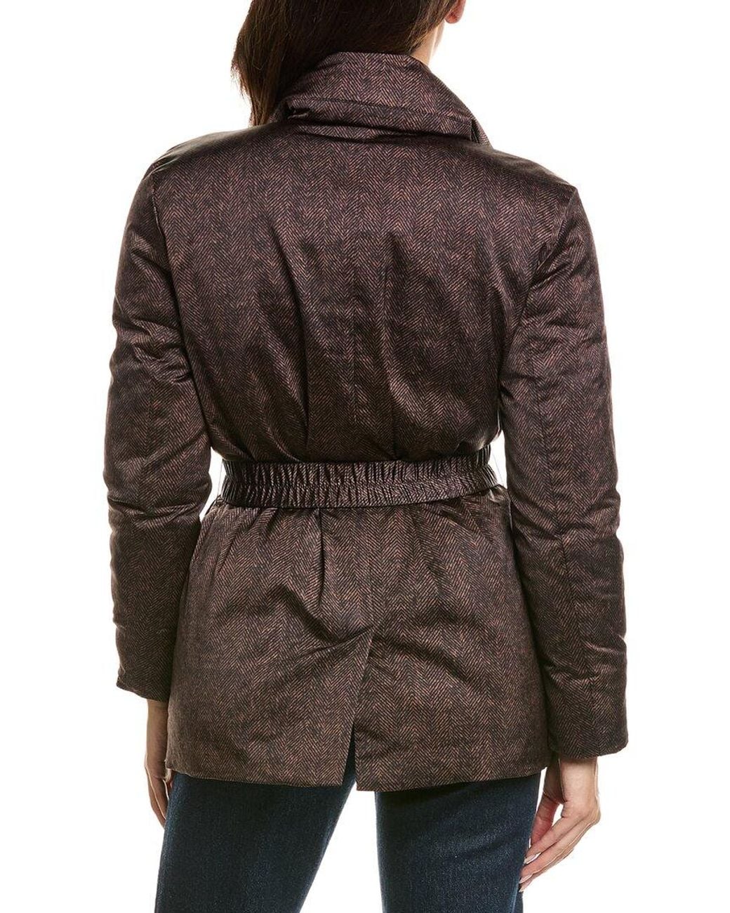L'Agence Brown Willene Puffer Belted Coat