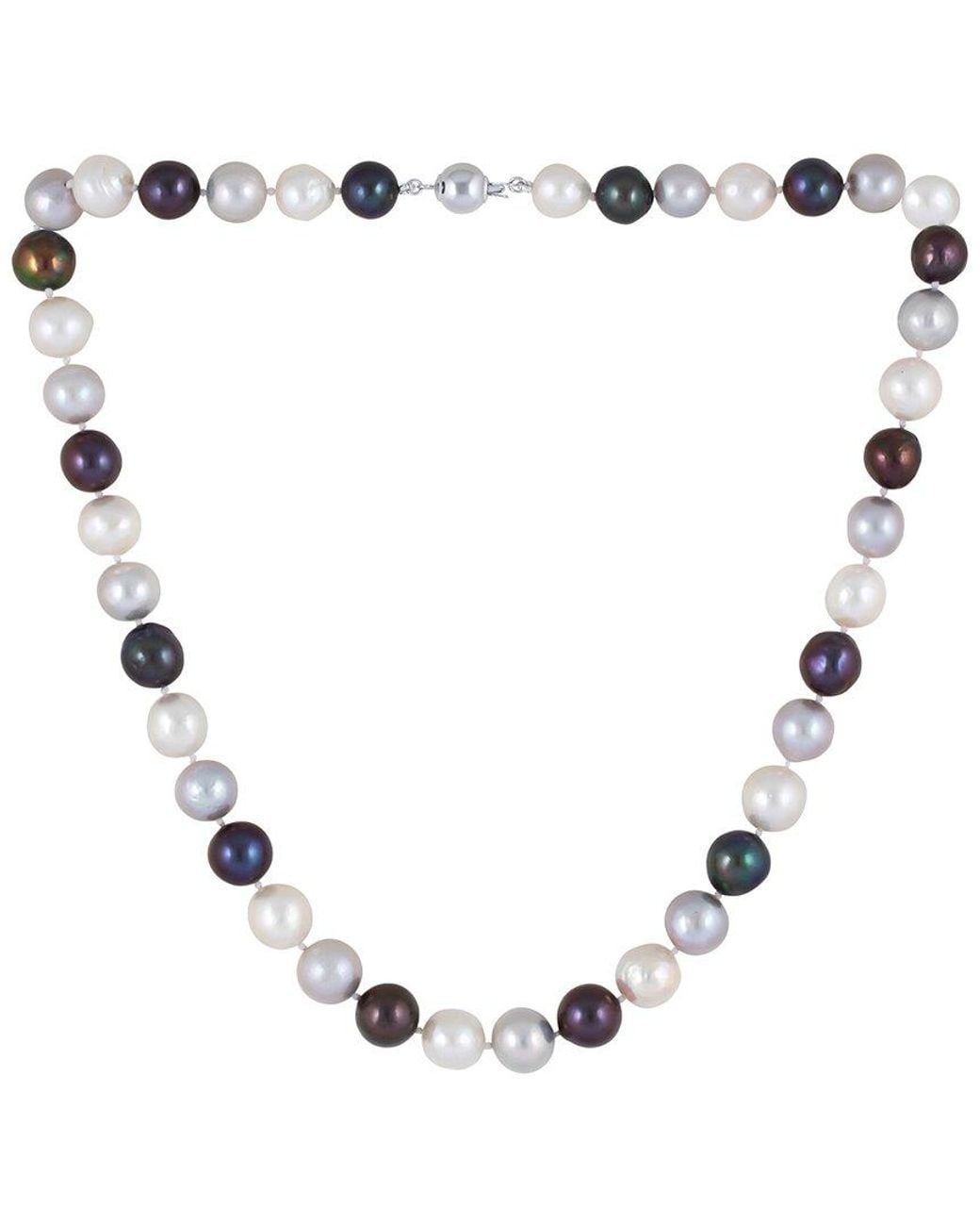 Splendid Metallic 9-12Mm Pearl Plated Necklace