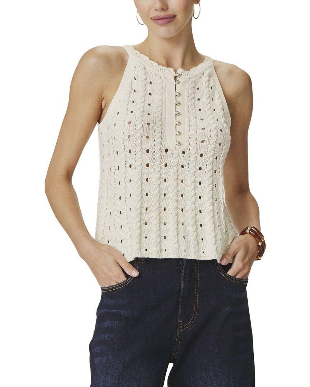 Splendid White Foster Sweater Tank